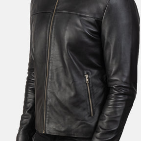 Adornica Black Leather Biker Jacket