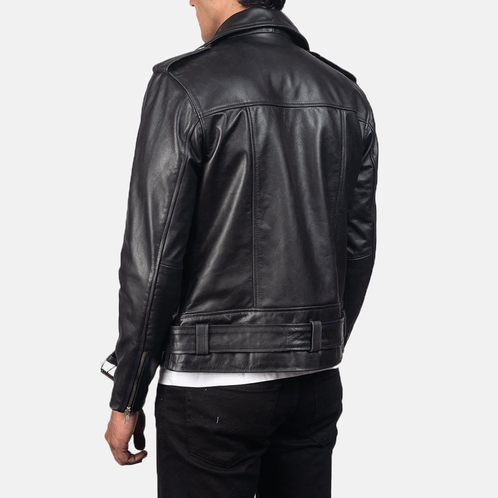 Allaric Alley Black Leather Biker Jacket