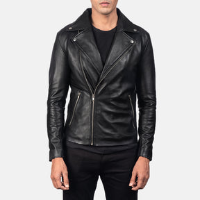 Noah Black Leather Biker Jacket