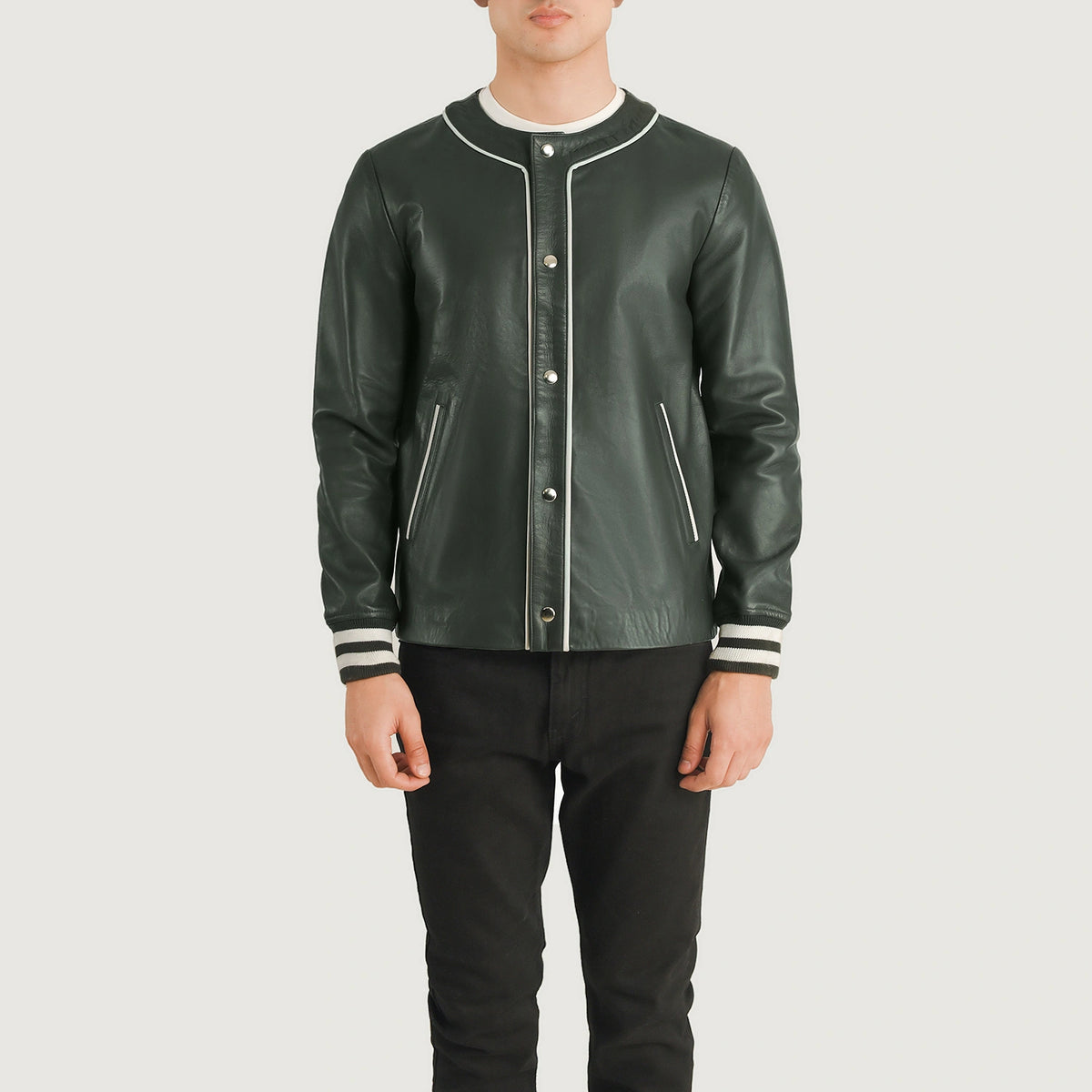 Willis Green Leather Varsity Jacket